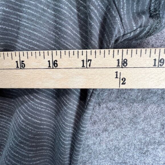 T By Talbots Tie Front T Shirt Dress L Gray Alamedia Stripe Stretch Feminine NEW - Picture 5 of 11